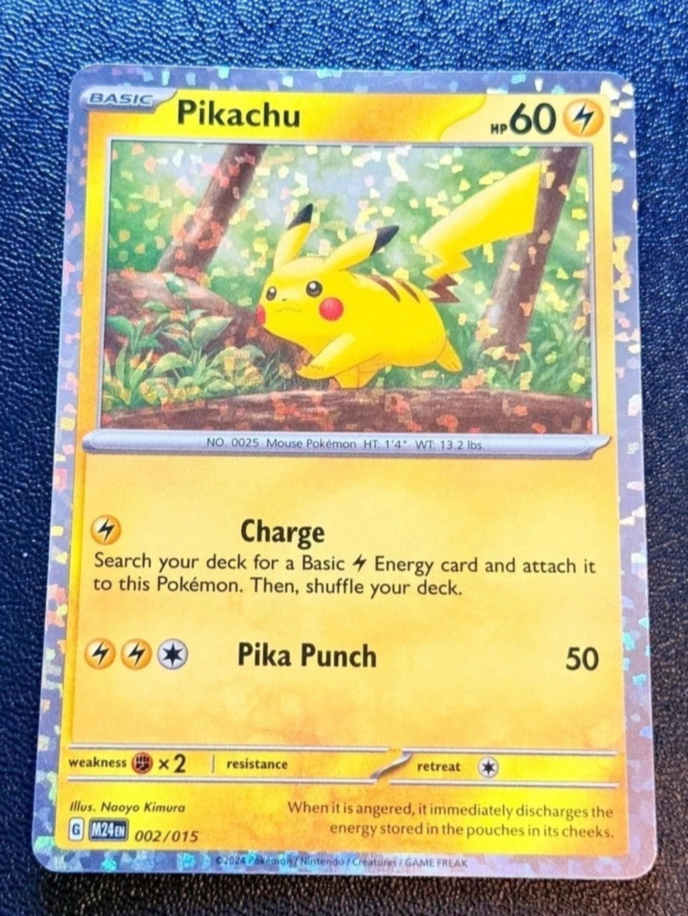 Pokemon Pikachu 002/015 McDonald’s 2024 Confetti Holo M24 English Promo Card